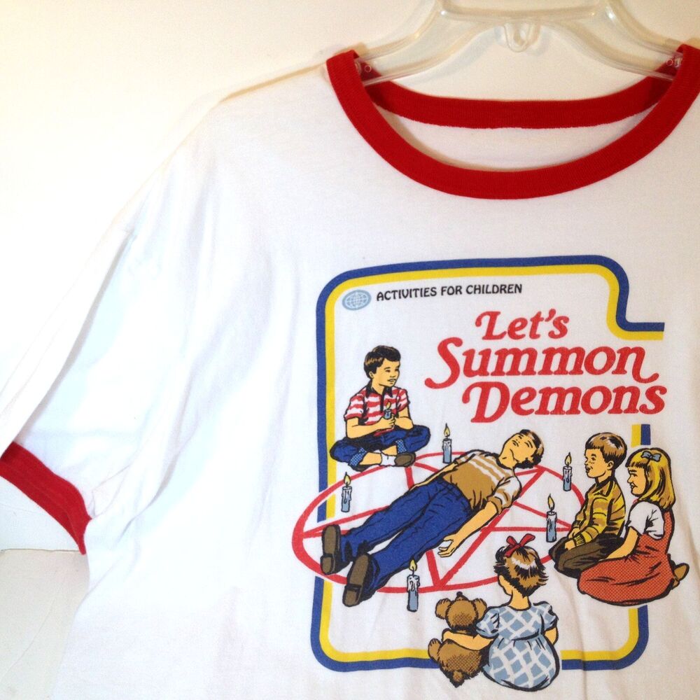 Steven Rhodes Men T Shirt Activities For Children Lets Summon Demons Tee Size 2X - Picture 5 of 8